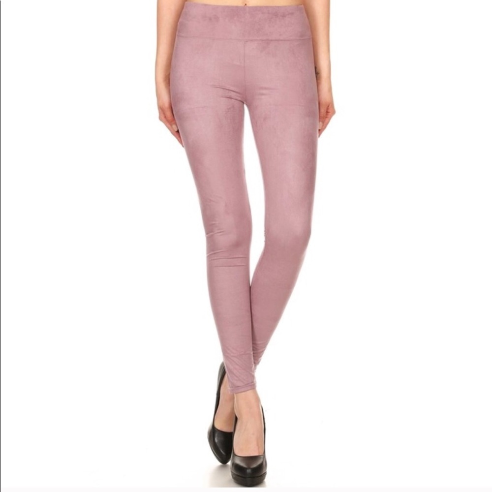 Mauve Faux Suede Leggings